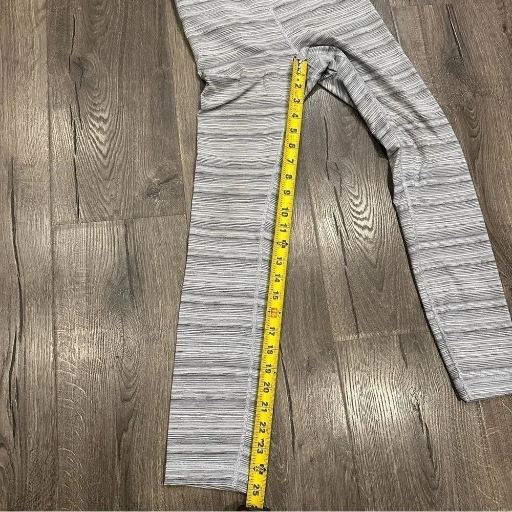 Lululemon High Times Pant Cyber Stripe Silver Fox High Rise 4 Gray White Stripe